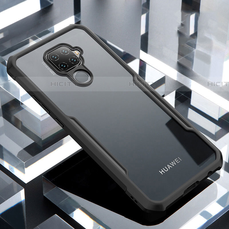 Coque Rebord Contour Silicone et Vitre Transparente Miroir Housse Etui pour Huawei Nova 5i Pro Noir Plus