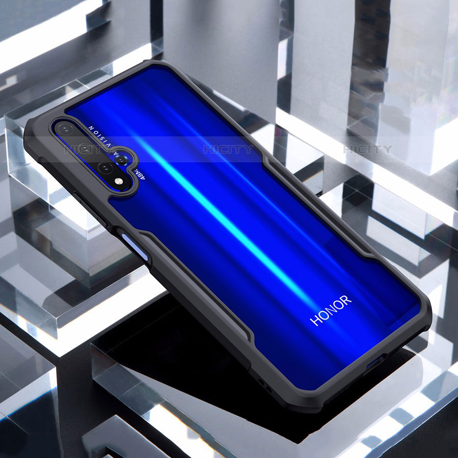 Coque Rebord Contour Silicone et Vitre Transparente Miroir Housse Etui pour Huawei Nova 5T Noir Plus