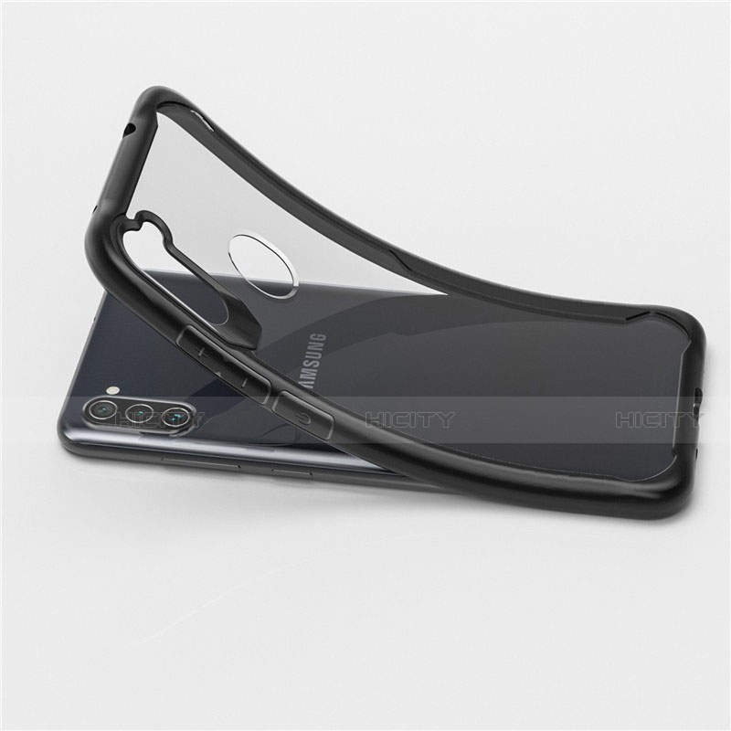 Coque Rebord Contour Silicone et Vitre Transparente Miroir Housse Etui pour Samsung Galaxy A11 Plus