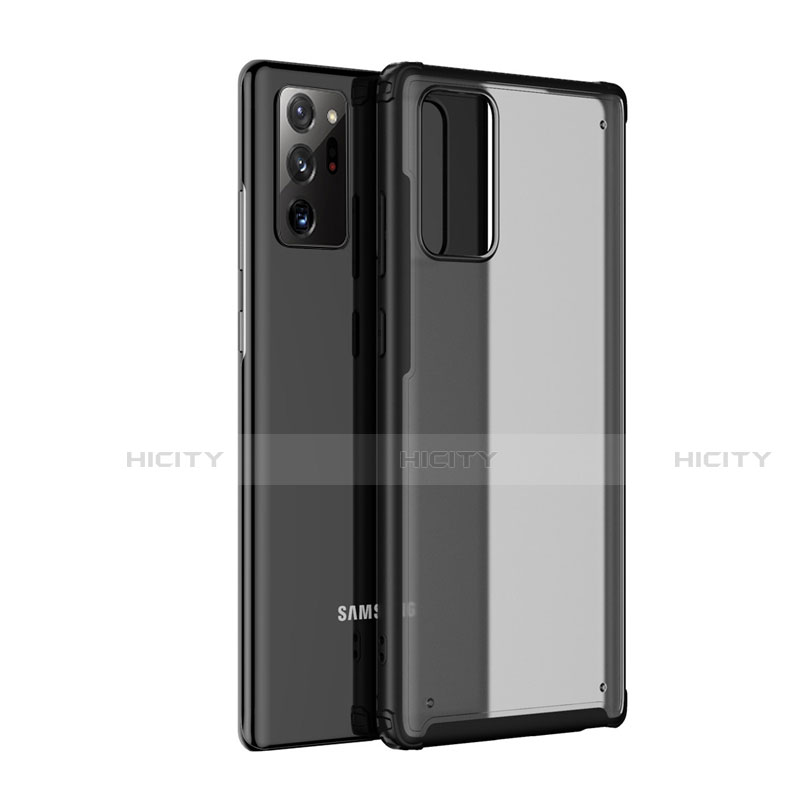 Coque Rebord Contour Silicone et Vitre Transparente Miroir Housse Etui pour Samsung Galaxy Note 20 Ultra 5G Noir Plus
