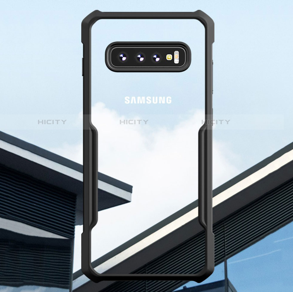 Coque Rebord Contour Silicone et Vitre Transparente Miroir Housse Etui pour Samsung Galaxy S10 5G Plus