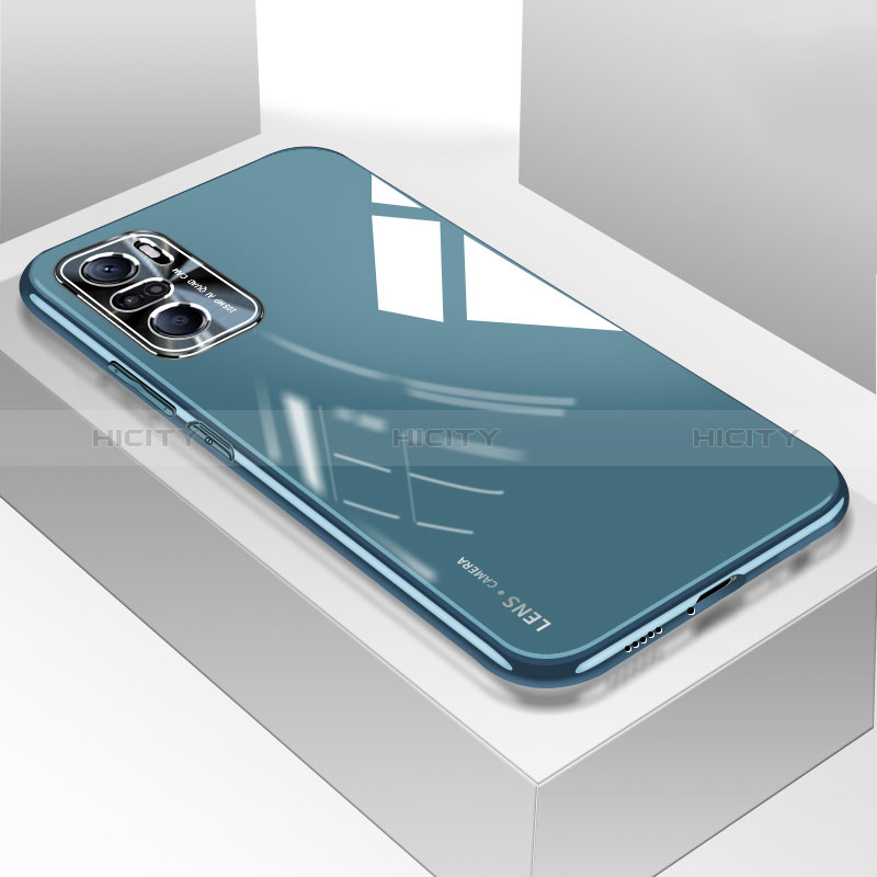 Coque Rebord Contour Silicone et Vitre Transparente Miroir Housse Etui pour Xiaomi Mi 11X 5G Bleu Plus