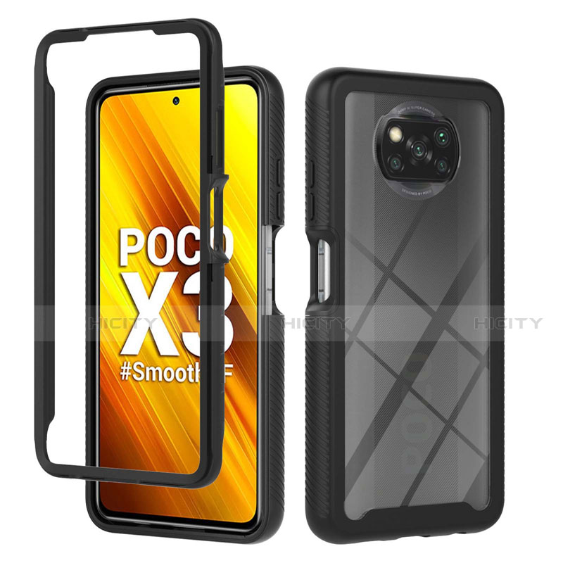 Coque Rebord Contour Silicone et Vitre Transparente Miroir Housse Etui pour Xiaomi Poco X3 NFC Noir Plus