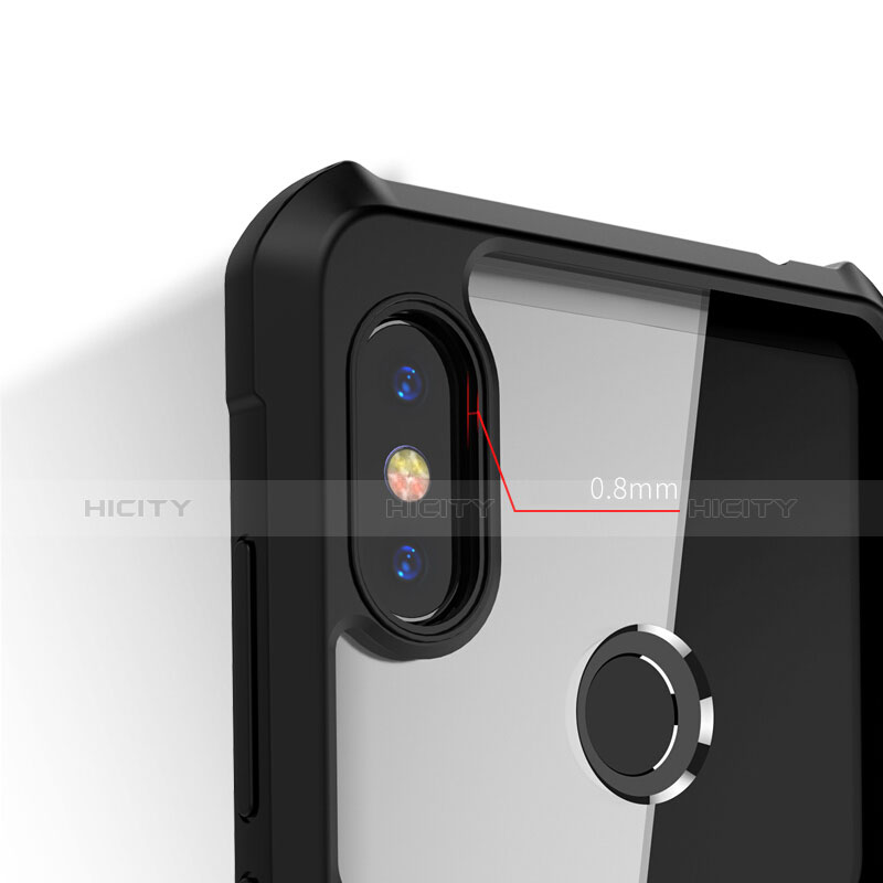 Coque Rebord Contour Silicone et Vitre Transparente Miroir Housse Etui pour Xiaomi Redmi Note 6 Pro Plus