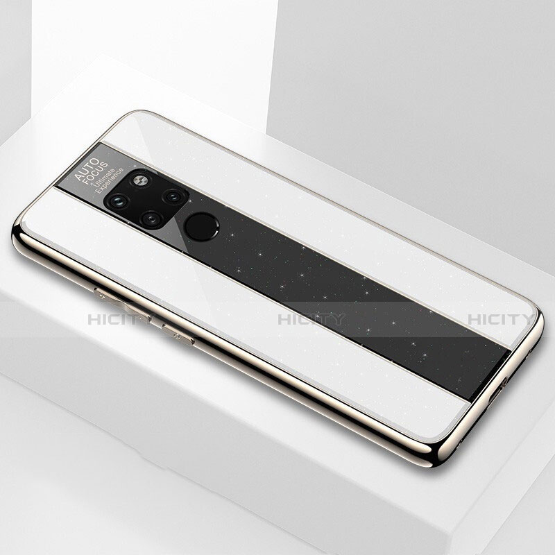 Coque Rebord Contour Silicone et Vitre Transparente Miroir Housse Etui Q04 pour Huawei Mate 20 Plus