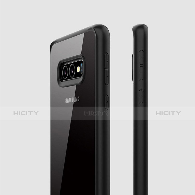 Coque Rebord Contour Silicone et Vitre Transparente Miroir Housse Etui S01 pour Samsung Galaxy S10e Plus