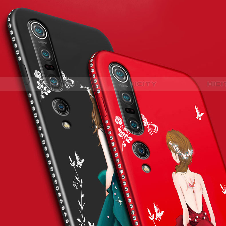 Coque Silicone Dos de Fille Souple Couleur Unie Etui Housse pour Xiaomi Mi 10 Pro Plus
