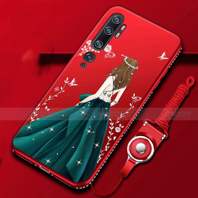 Coque Silicone Dos de Fille Souple Couleur Unie Etui Housse S01 pour Xiaomi Mi Note 10 Pro Plus