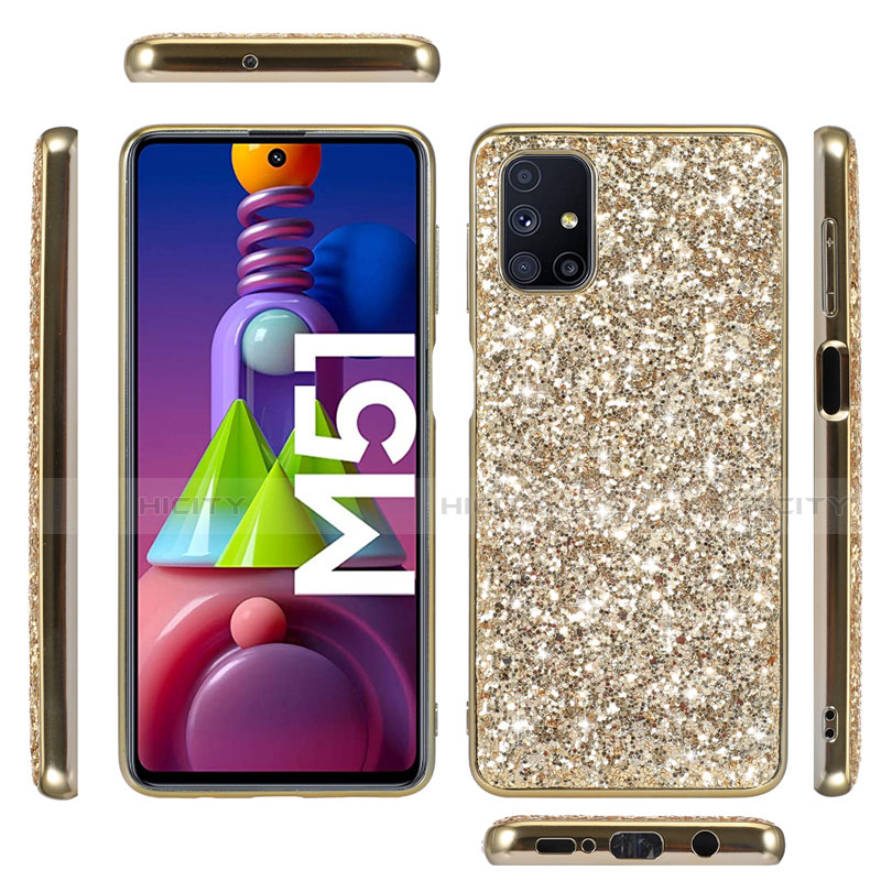 Coque Silicone et Plastique Housse Etui Protection Integrale 360 Degres Bling-Bling pour Samsung Galaxy M51 Plus