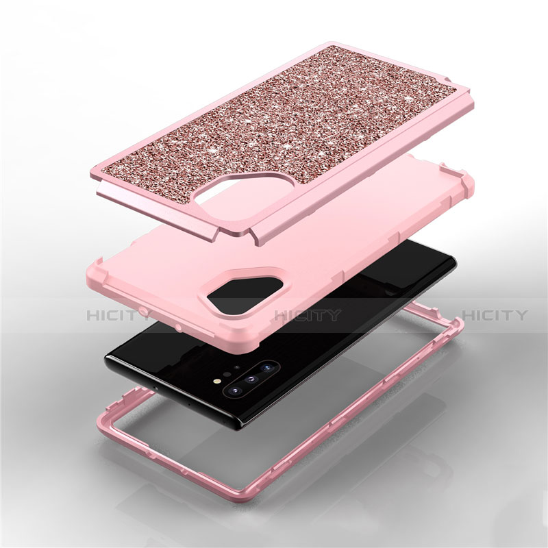 Coque Silicone et Plastique Housse Etui Protection Integrale 360 Degres Bling-Bling pour Samsung Galaxy Note 10 Plus Plus