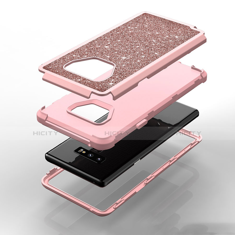 Coque Silicone et Plastique Housse Etui Protection Integrale 360 Degres Bling-Bling pour Samsung Galaxy Note 9 Plus