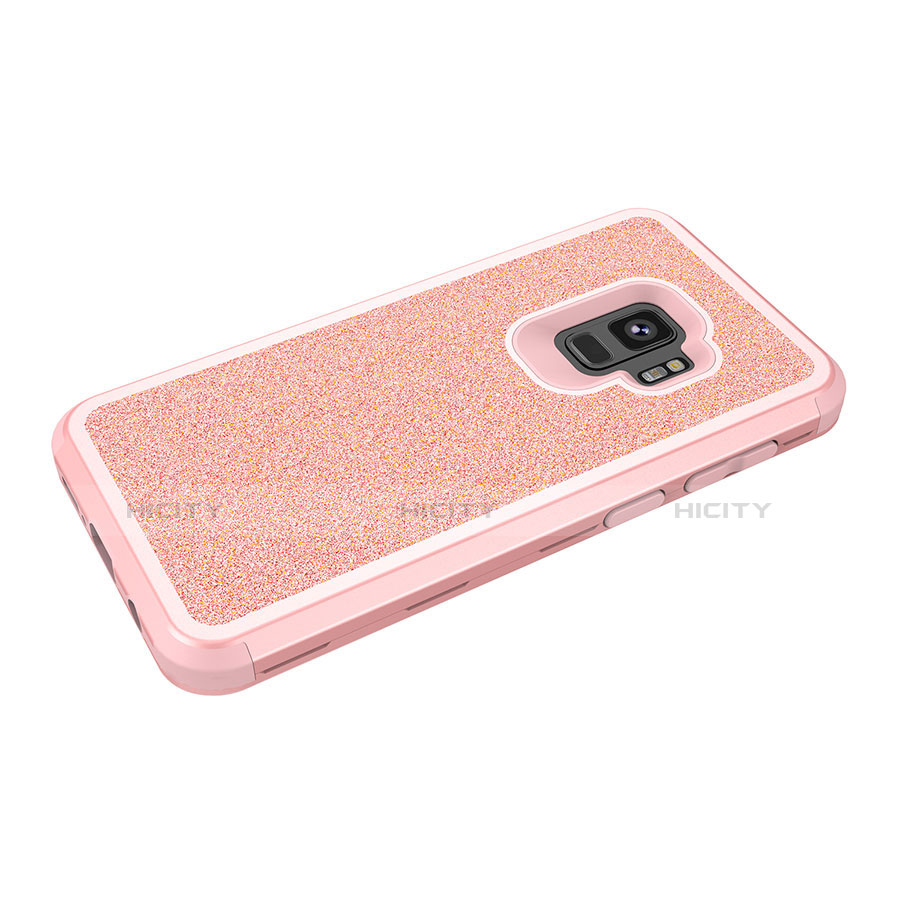 Coque Silicone et Plastique Housse Etui Protection Integrale 360 Degres Bling-Bling pour Samsung Galaxy S9 Plus