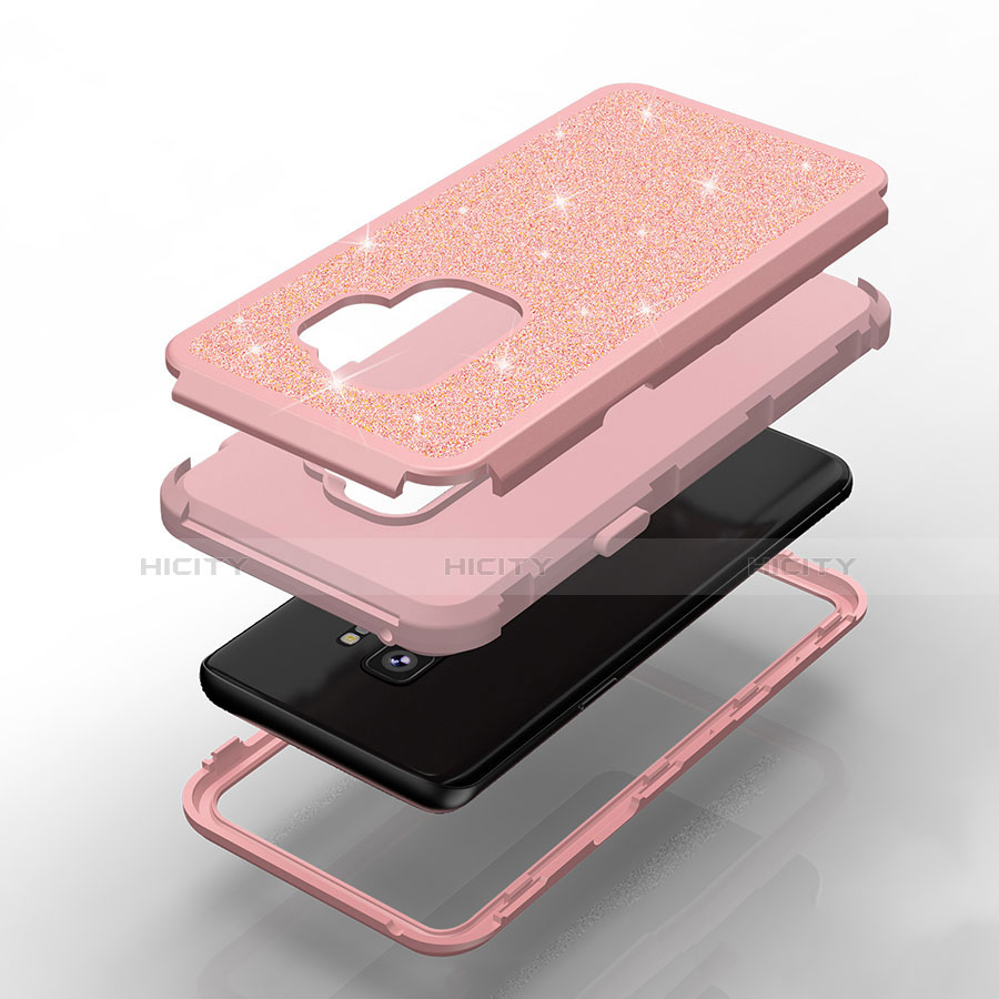 Coque Silicone et Plastique Housse Etui Protection Integrale 360 Degres Bling-Bling pour Samsung Galaxy S9 Plus