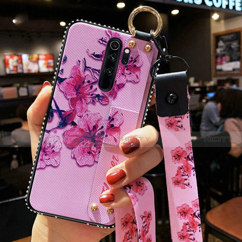 Coque Silicone Fleurs Souple Couleur Unie Etui Housse K01 pour Xiaomi Redmi Note 8 Pro Violet Plus