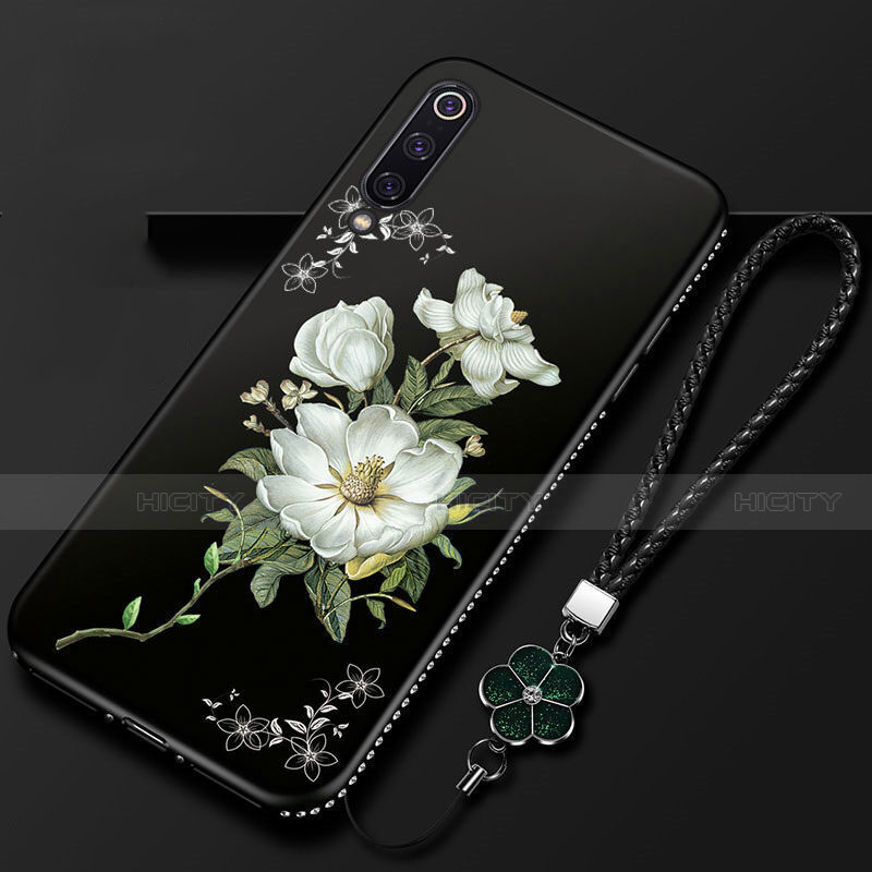 Coque Silicone Fleurs Souple Couleur Unie Etui Housse K06 pour Xiaomi Mi A3 Blanc Plus