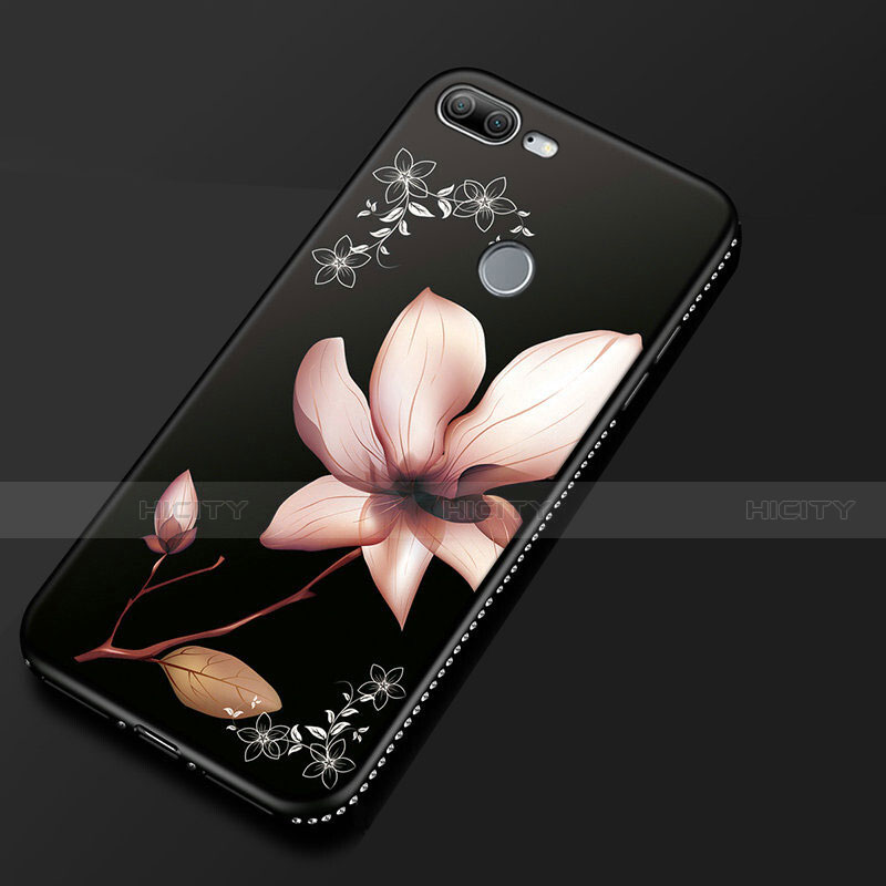 Coque Silicone Fleurs Souple Couleur Unie Etui Housse pour Huawei Honor 9 Lite Rose Plus