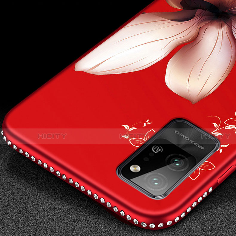 Coque Silicone Fleurs Souple Couleur Unie Etui Housse pour Huawei Honor Play4 Pro 5G Plus