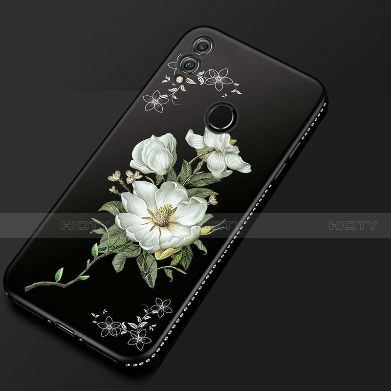 Coque Silicone Fleurs Souple Couleur Unie Etui Housse pour Huawei Honor V10 Lite Noir Plus