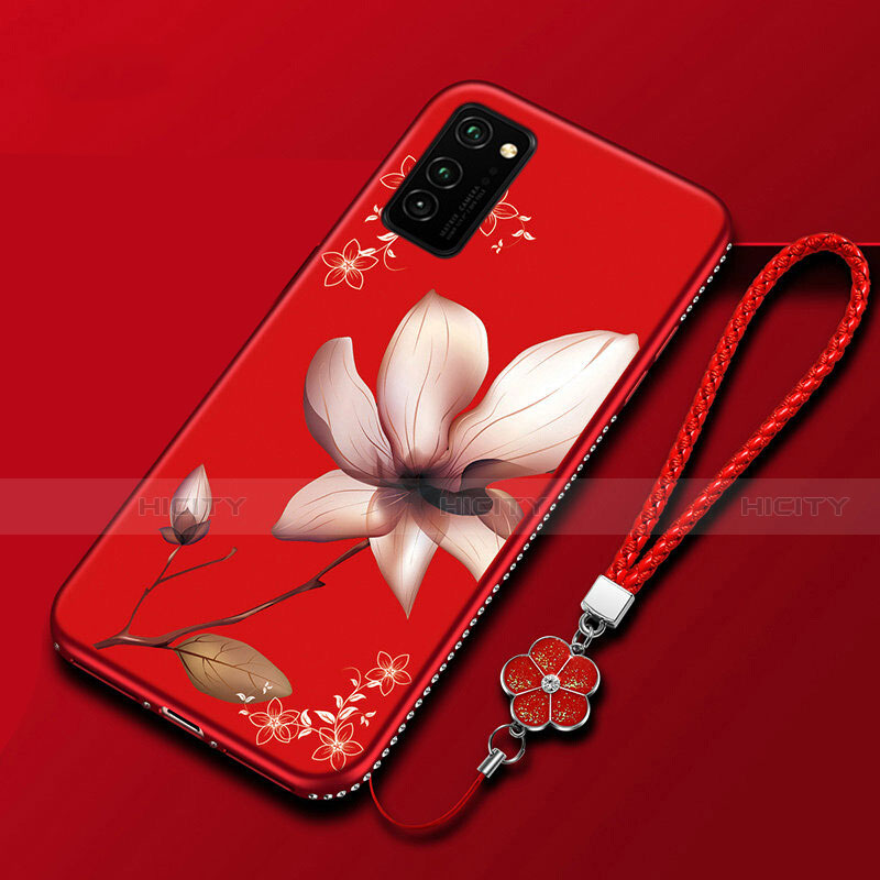 Coque Silicone Fleurs Souple Couleur Unie Etui Housse pour Huawei Honor View 30 5G Plus