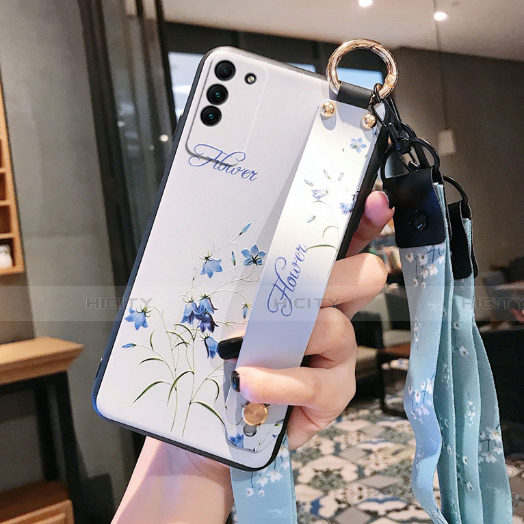 Coque Silicone Fleurs Souple Couleur Unie Etui Housse pour Huawei Honor X10 5G Plus