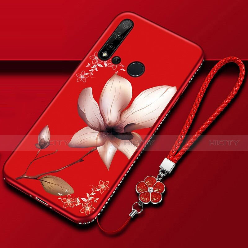 Coque Silicone Fleurs Souple Couleur Unie Etui Housse pour Huawei Nova 5i Plus