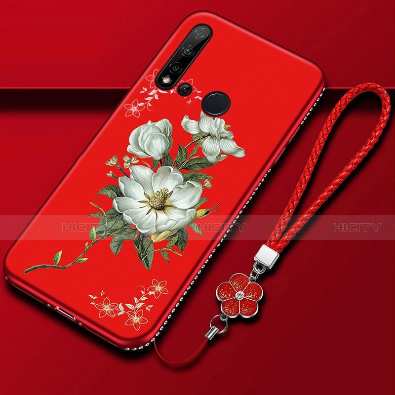 Coque Silicone Fleurs Souple Couleur Unie Etui Housse pour Huawei Nova 5i Plus