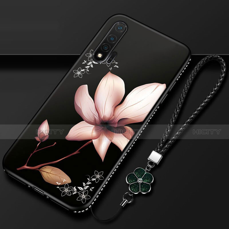 Coque Silicone Fleurs Souple Couleur Unie Etui Housse pour Huawei Nova 6 5G Plus