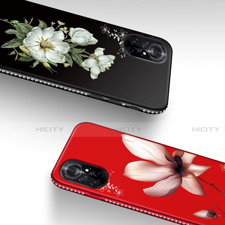 Coque Silicone Fleurs Souple Couleur Unie Etui Housse pour Huawei Nova 8 5G Plus