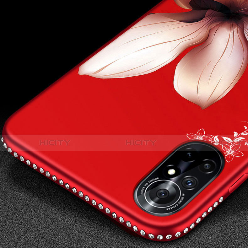 Coque Silicone Fleurs Souple Couleur Unie Etui Housse pour Huawei Nova 8 5G Plus