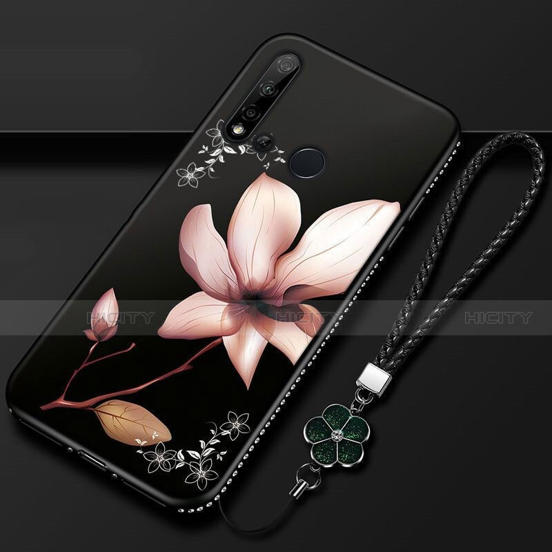 Coque Silicone Fleurs Souple Couleur Unie Etui Housse pour Huawei P20 Lite (2019) Plus
