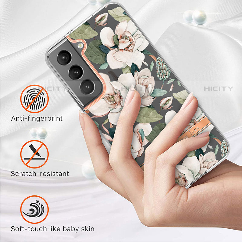 Coque Silicone Fleurs Souple Couleur Unie Etui Housse pour Samsung Galaxy S23 Plus 5G Plus