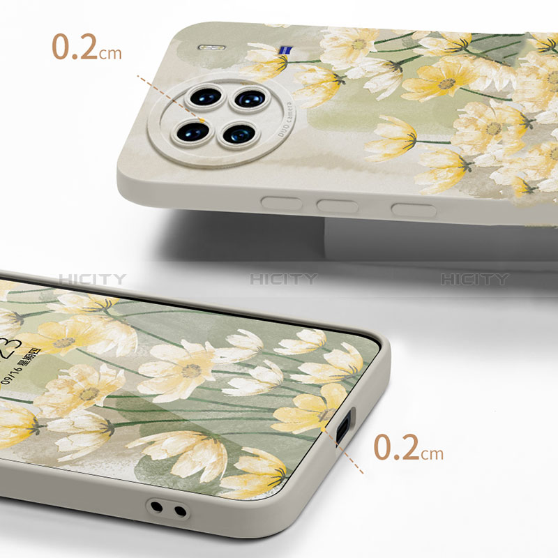Coque Silicone Fleurs Souple Couleur Unie Etui Housse pour Vivo X90 Pro 5G Plus