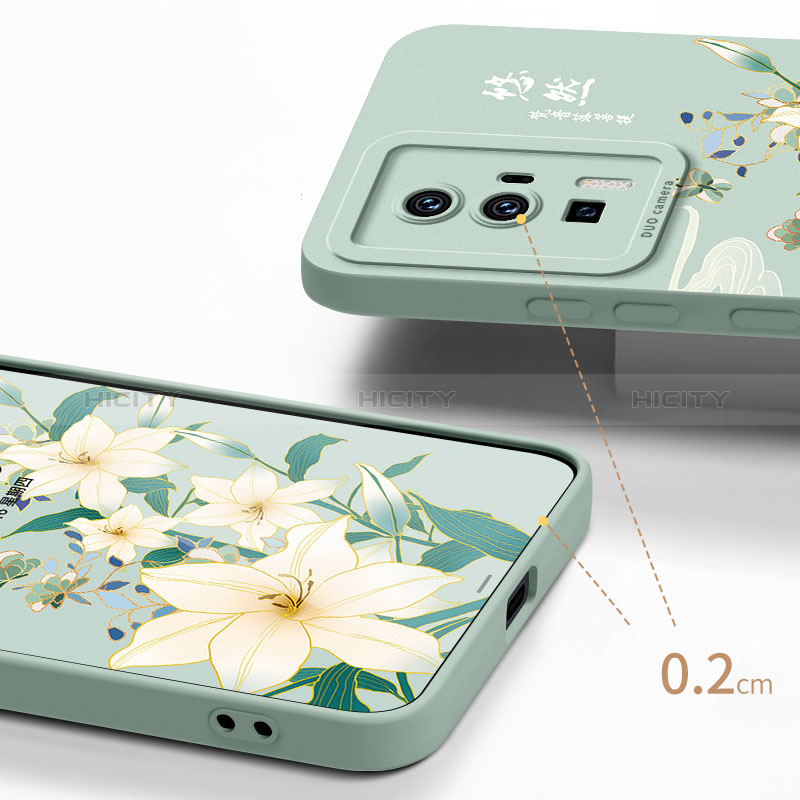 Coque Silicone Fleurs Souple Couleur Unie Etui Housse pour Xiaomi Poco F5 Pro 5G Plus
