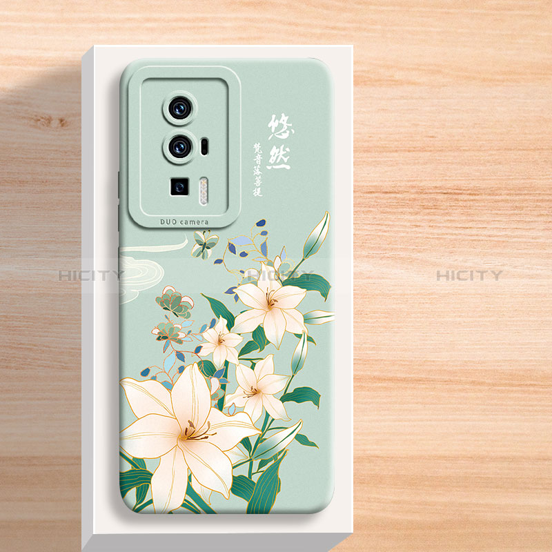 Coque Silicone Fleurs Souple Couleur Unie Etui Housse pour Xiaomi Poco F5 Pro 5G Plus