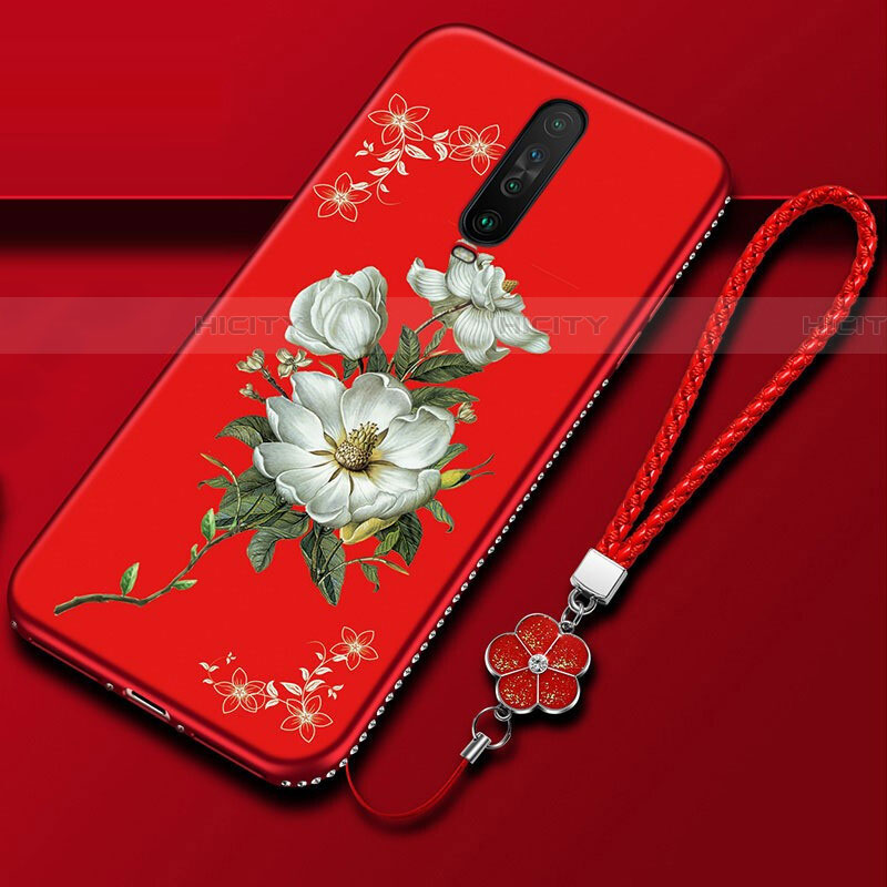 Coque Silicone Fleurs Souple Couleur Unie Etui Housse pour Xiaomi Redmi K30 4G Plus