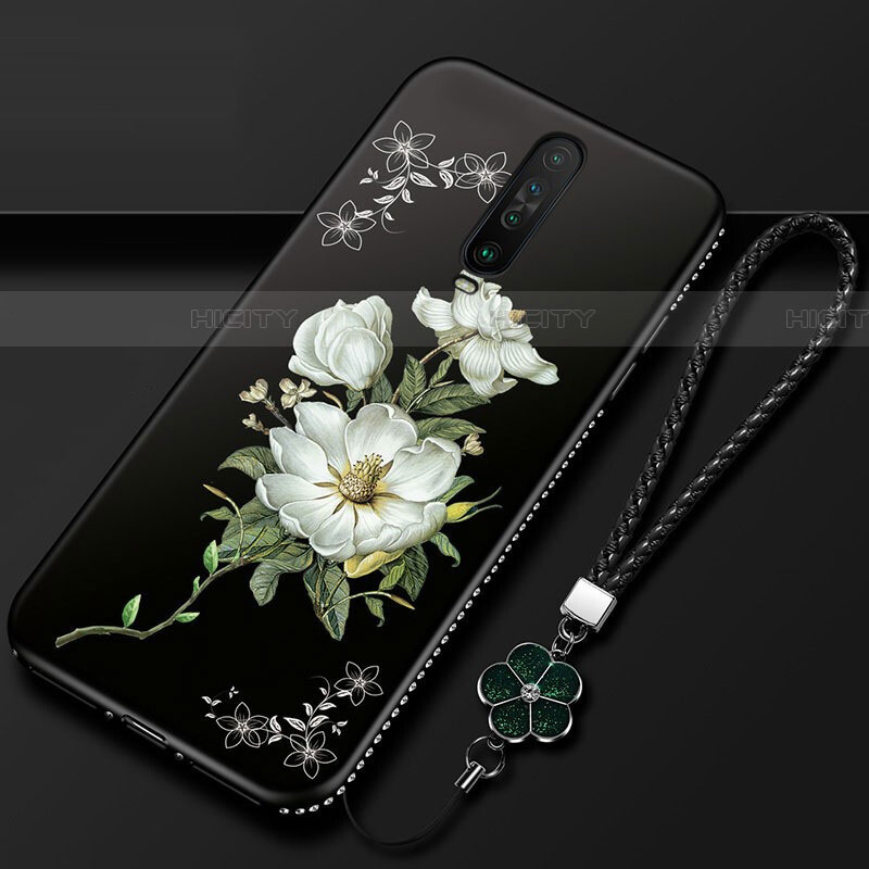 Coque Silicone Fleurs Souple Couleur Unie Etui Housse pour Xiaomi Redmi K30 5G Blanc Plus