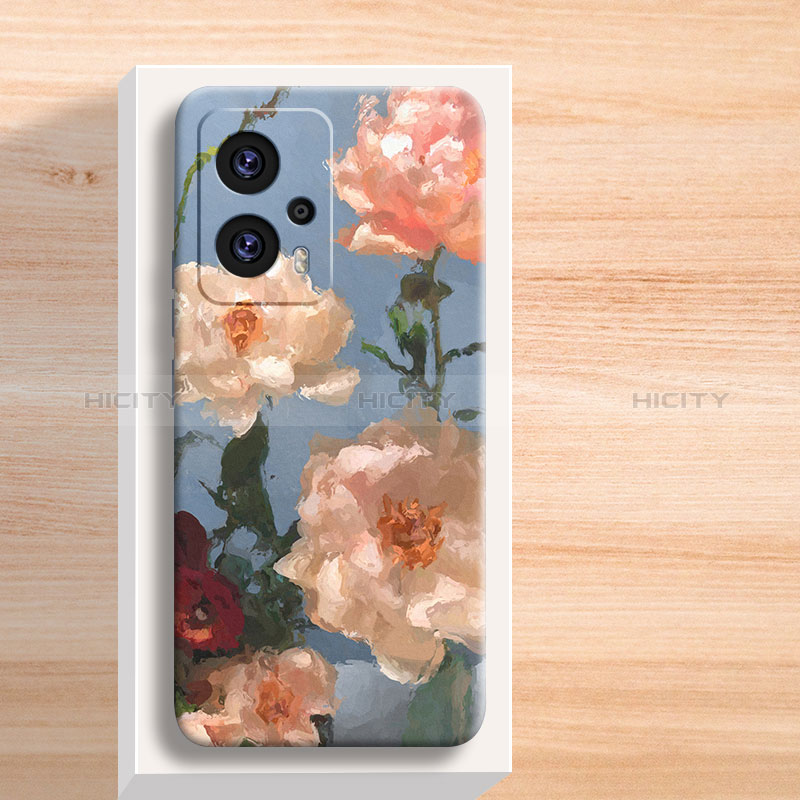 Coque Silicone Fleurs Souple Couleur Unie Etui Housse pour Xiaomi Redmi Note 11T Pro 5G Plus