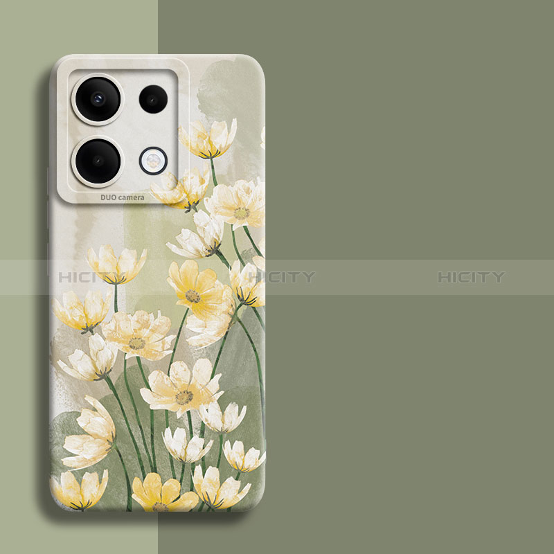 Coque Silicone Fleurs Souple Couleur Unie Etui Housse pour Xiaomi Redmi Note 13 Pro 5G Plus