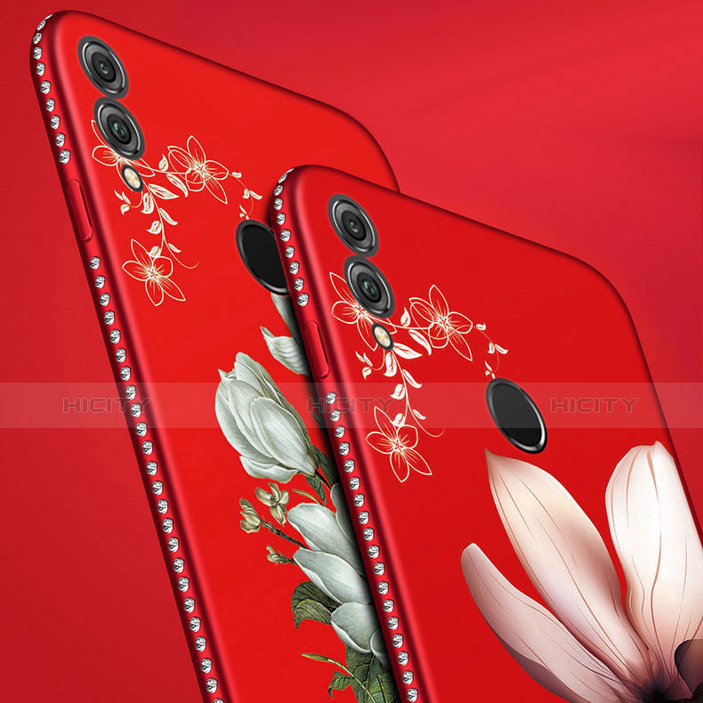 Coque Silicone Fleurs Souple Couleur Unie Etui Housse S01 pour Huawei Honor 10 Lite Plus