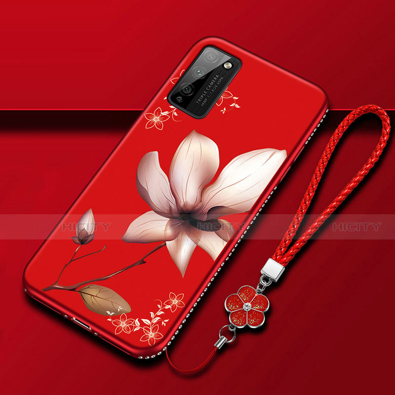 Coque Silicone Fleurs Souple Couleur Unie Etui Housse S01 pour Huawei Honor 30 Lite 5G Plus