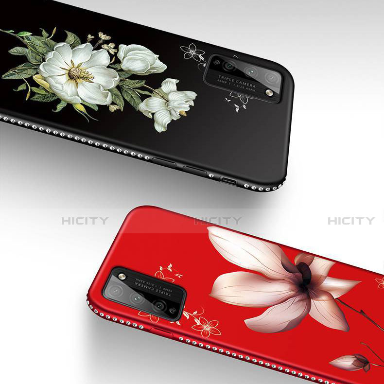 Coque Silicone Fleurs Souple Couleur Unie Etui Housse S01 pour Huawei Honor 30 Lite 5G Plus