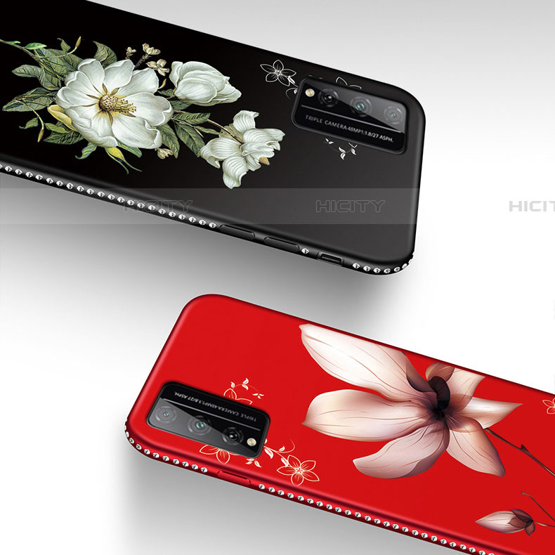 Coque Silicone Fleurs Souple Couleur Unie Etui Housse S01 pour Huawei Honor Play4T Pro Plus