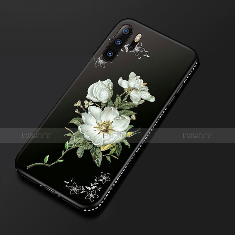 Coque Silicone Fleurs Souple Couleur Unie Etui Housse S01 pour Huawei P30 Pro New Edition Blanc Plus