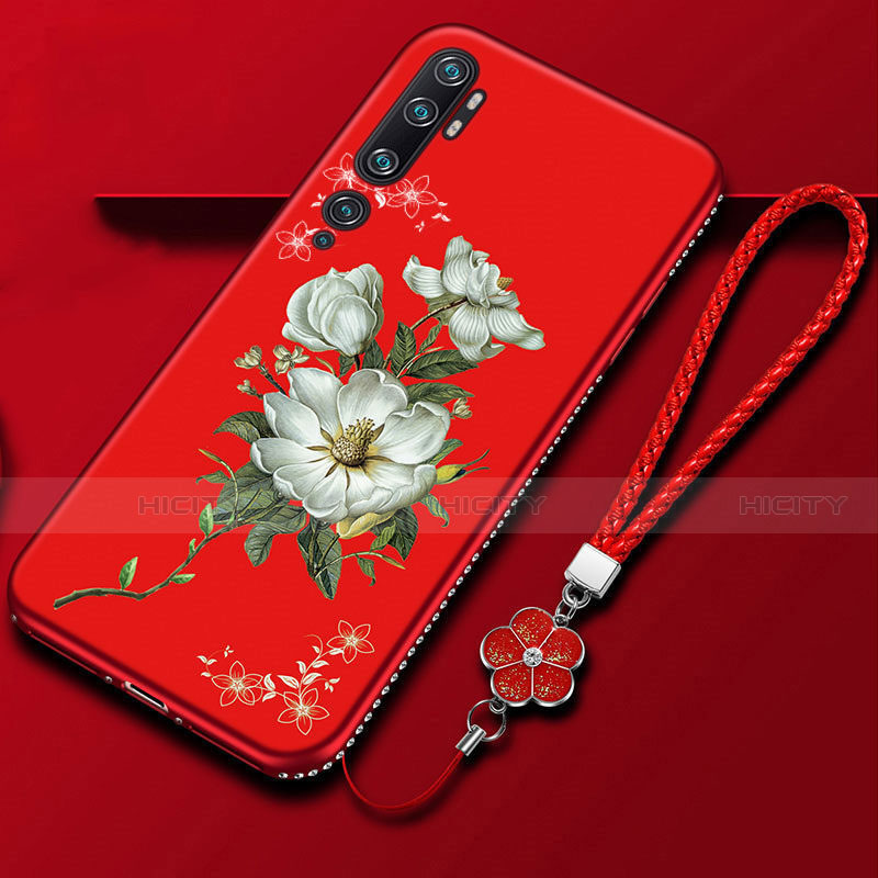 Coque Silicone Fleurs Souple Couleur Unie Etui Housse S01 pour Xiaomi Mi Note 10 Plus
