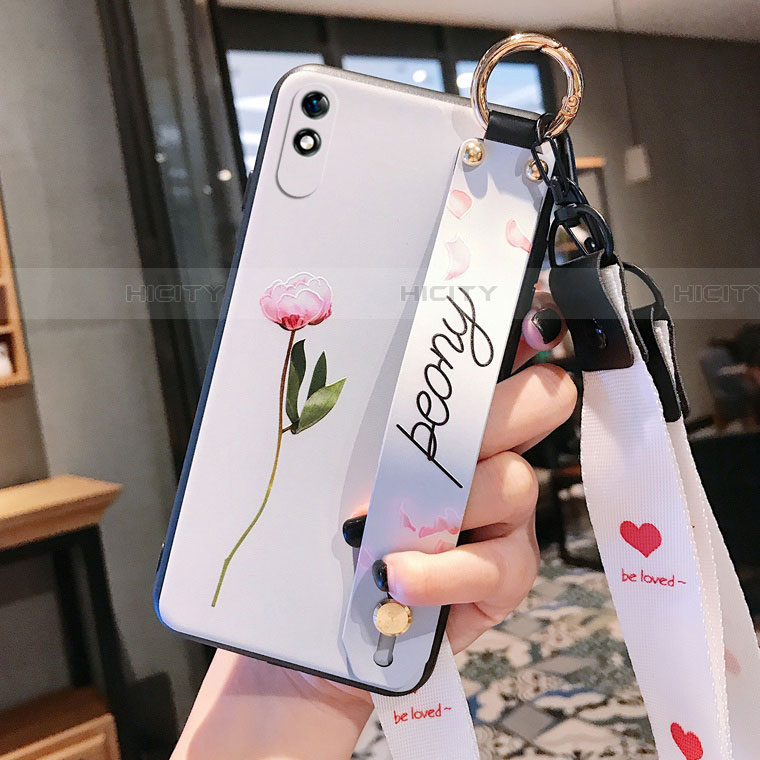 Coque Silicone Fleurs Souple Couleur Unie Etui Housse S01 pour Xiaomi Redmi 9A Plus