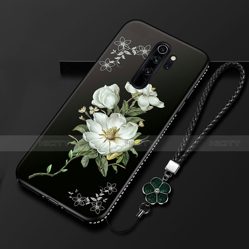 Coque Silicone Fleurs Souple Couleur Unie Etui Housse S01 pour Xiaomi Redmi Note 8 Pro Blanc Plus