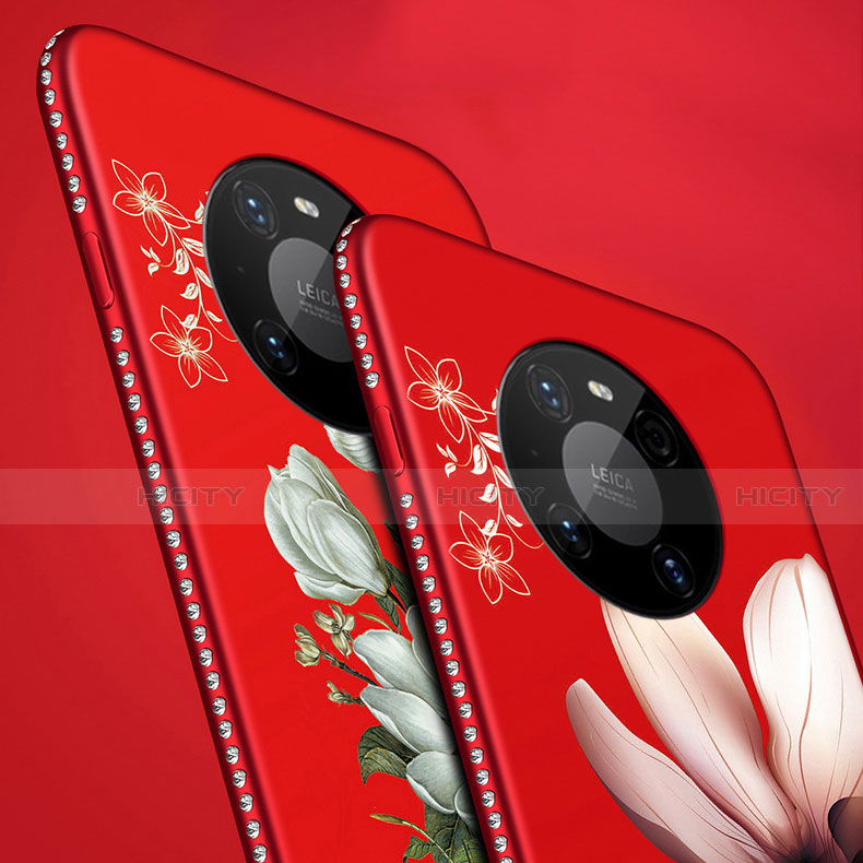 Coque Silicone Fleurs Souple Couleur Unie Etui Housse S02 pour Huawei Mate 40 Pro Plus