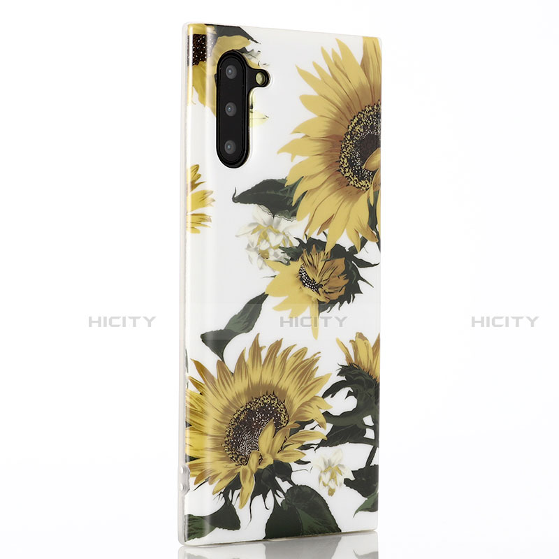 Coque Silicone Fleurs Souple Couleur Unie Etui Housse S02 pour Samsung Galaxy Note 10 Plus