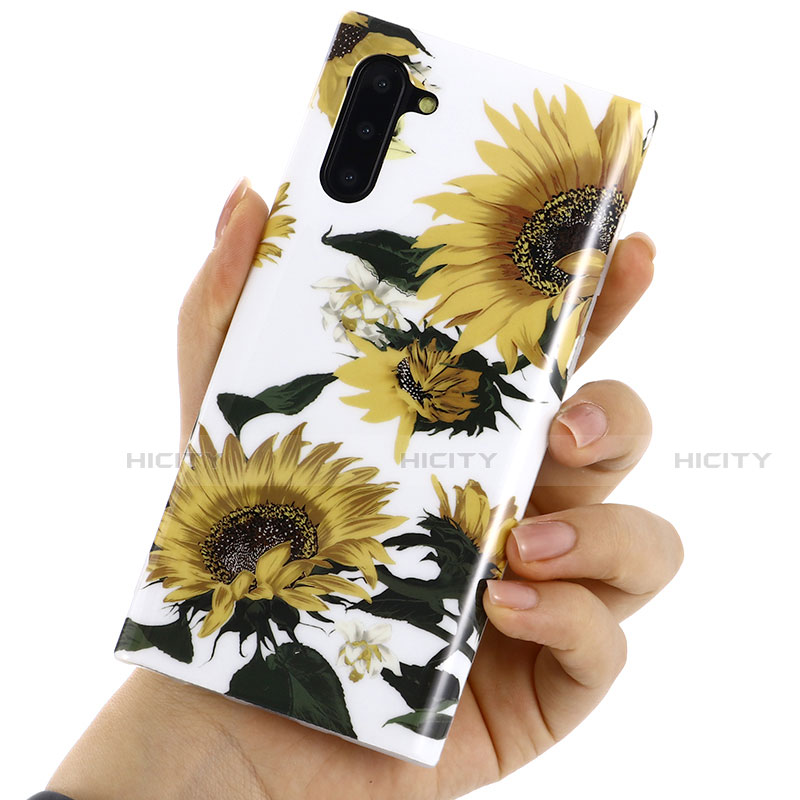 Coque Silicone Fleurs Souple Couleur Unie Etui Housse S02 pour Samsung Galaxy Note 10 Plus
