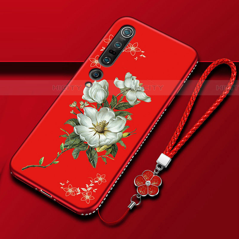 Coque Silicone Fleurs Souple Couleur Unie Etui Housse S02 pour Xiaomi Mi 10 Pro Plus